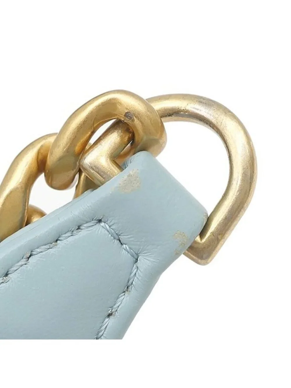 Chanel 2-Way Quilted Mini Bucket Bag Lambskin Light Blue Gold